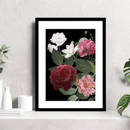 Vibrant Floral Framed Art for Home and Office Wall Decor