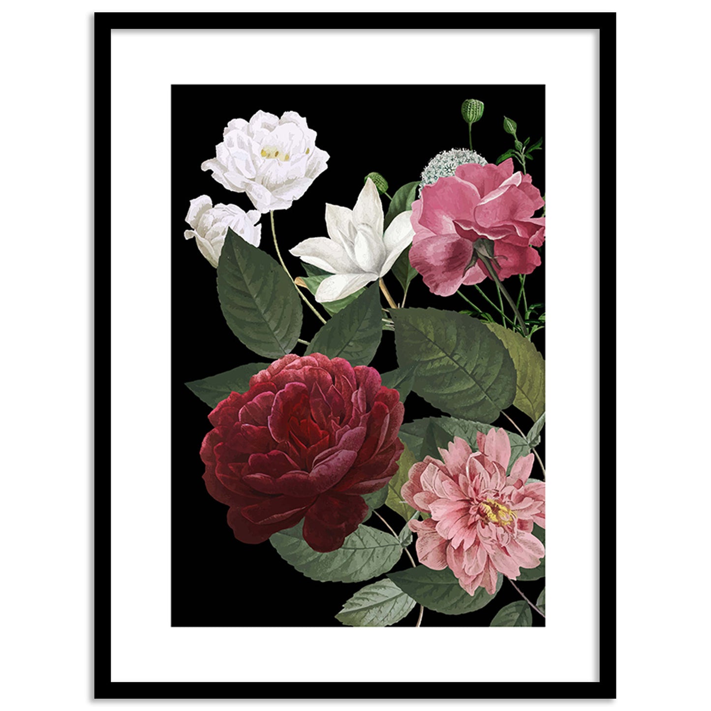 Vibrant Floral Framed Art for Home and Office Wall Decor