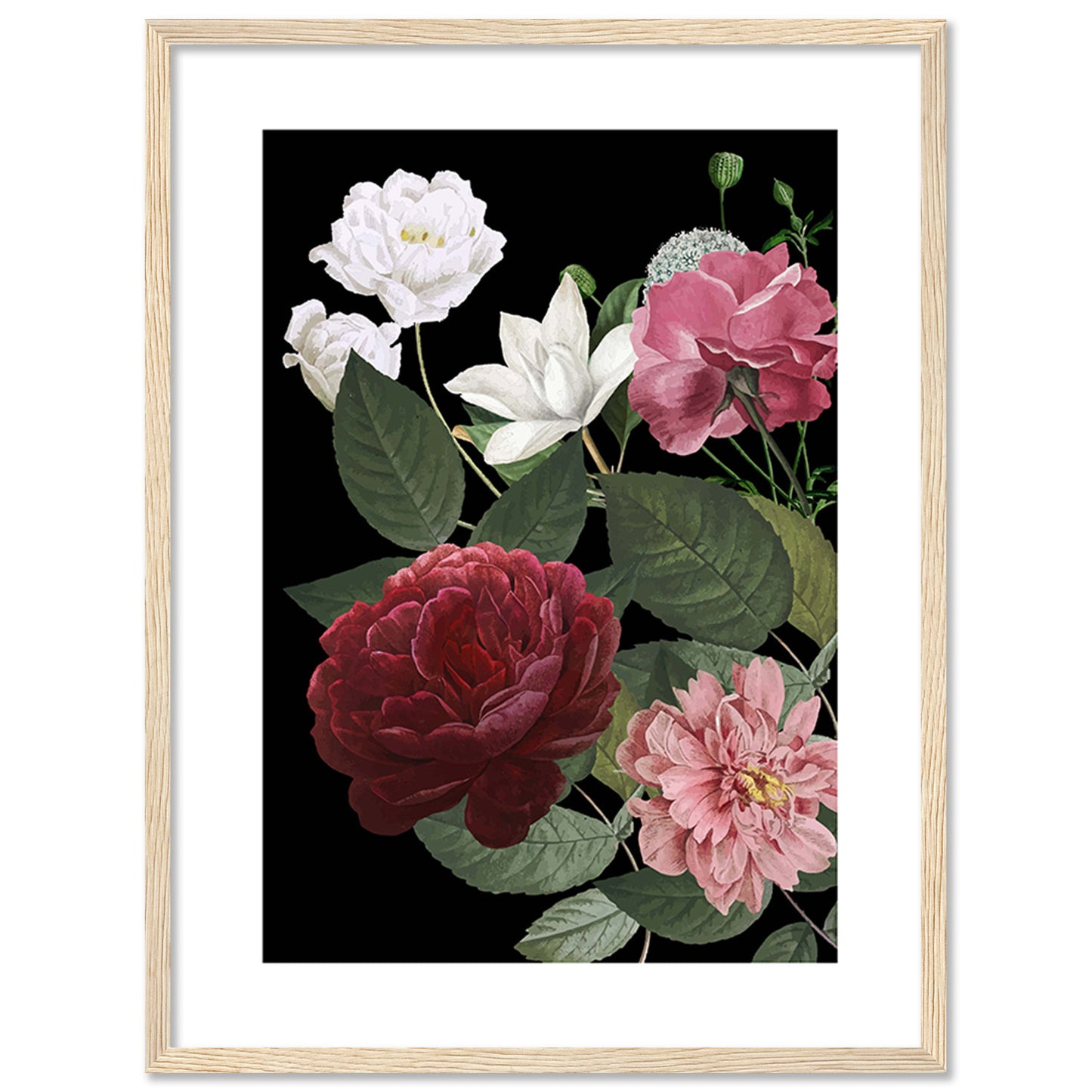 Vibrant Floral Framed Art for Home and Office Wall Decor