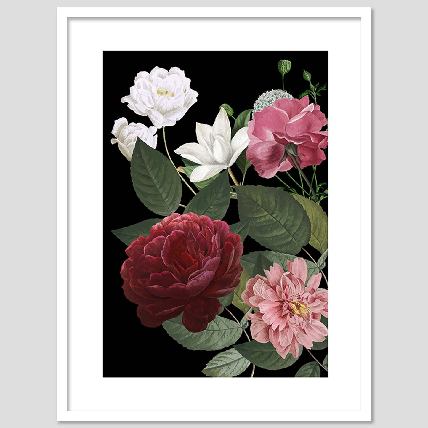 Vibrant Floral Framed Art for Home and Office Wall Decor