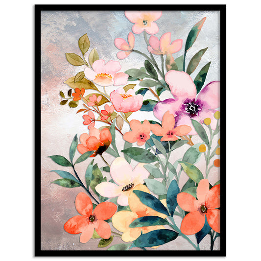 Vibrant Floral Framed Art for Home and Office Wall Decor