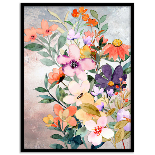 Vibrant Floral Framed Art for Home and Office Wall Decor