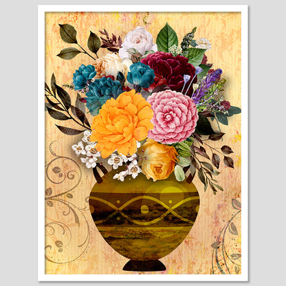 Vibrant Floral Framed Art for Home and Office Wall Decor