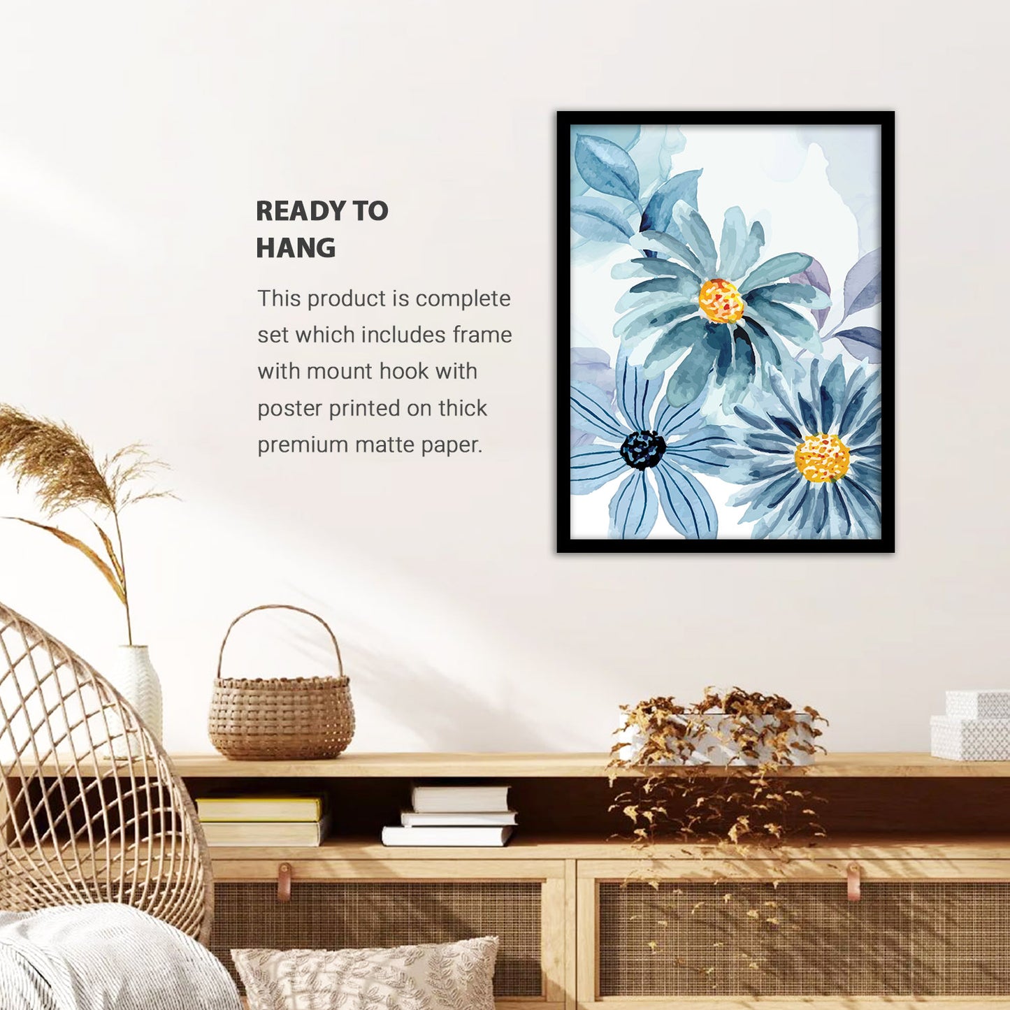 Exquisite Floral Artwork in Premium Frames for Decor