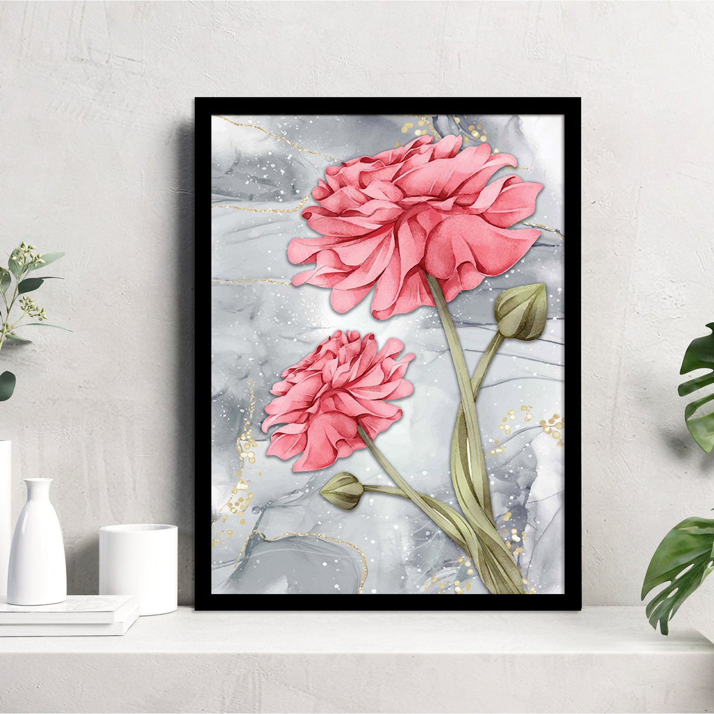 Exquisite Floral Artwork in Premium Frames for Decor