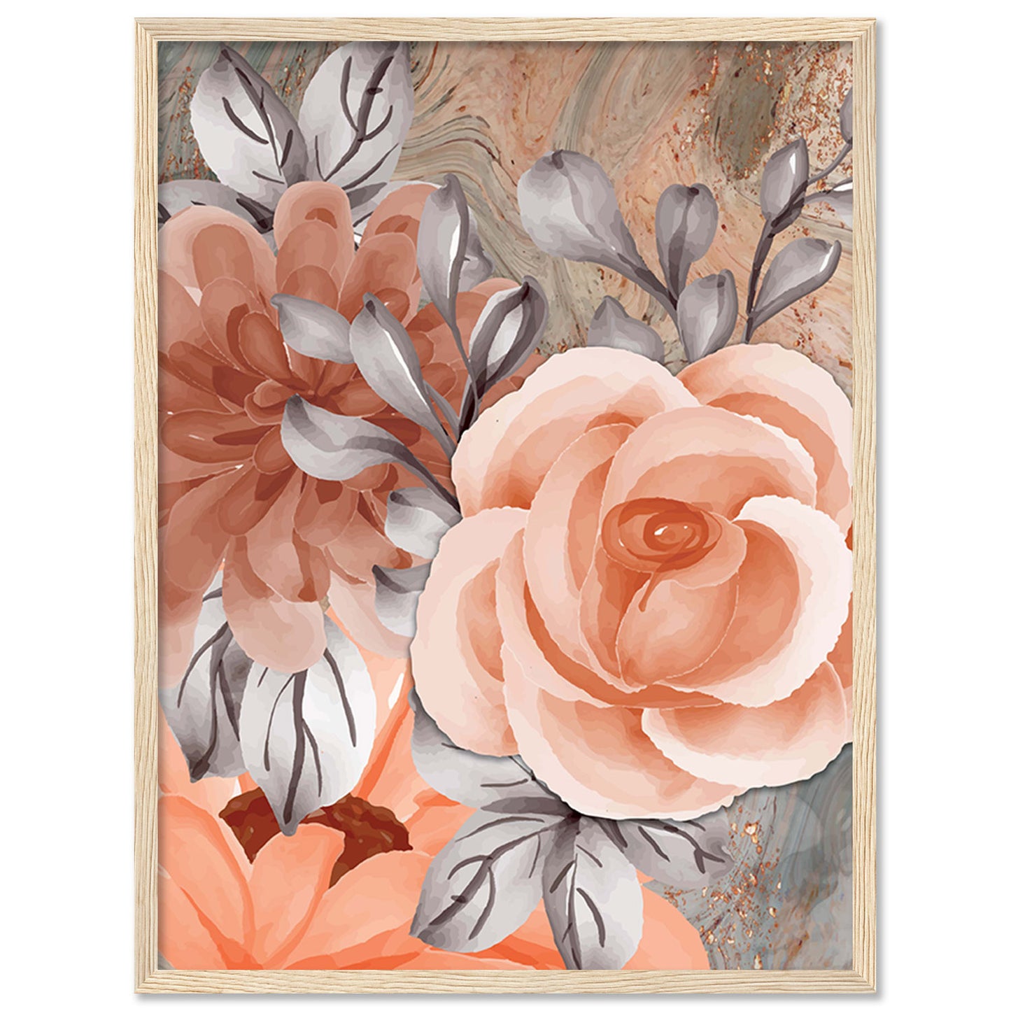 Exquisite Floral Artwork in Premium Frames for Decor