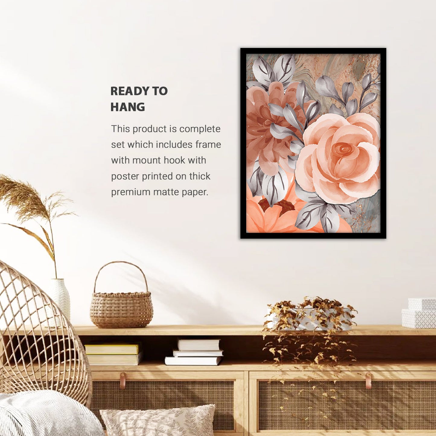 Exquisite Floral Artwork in Premium Frames for Decor