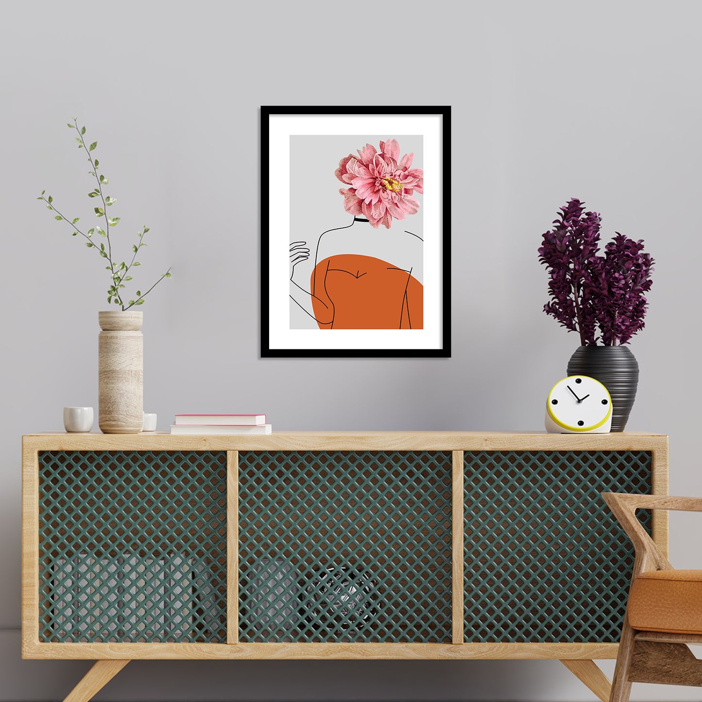 Graceful Floral Modern Art for Home and Office Wall Decor