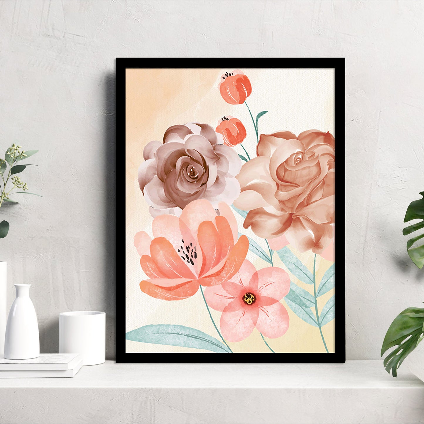 Exquisite Floral Artwork in Premium Frames for Decor