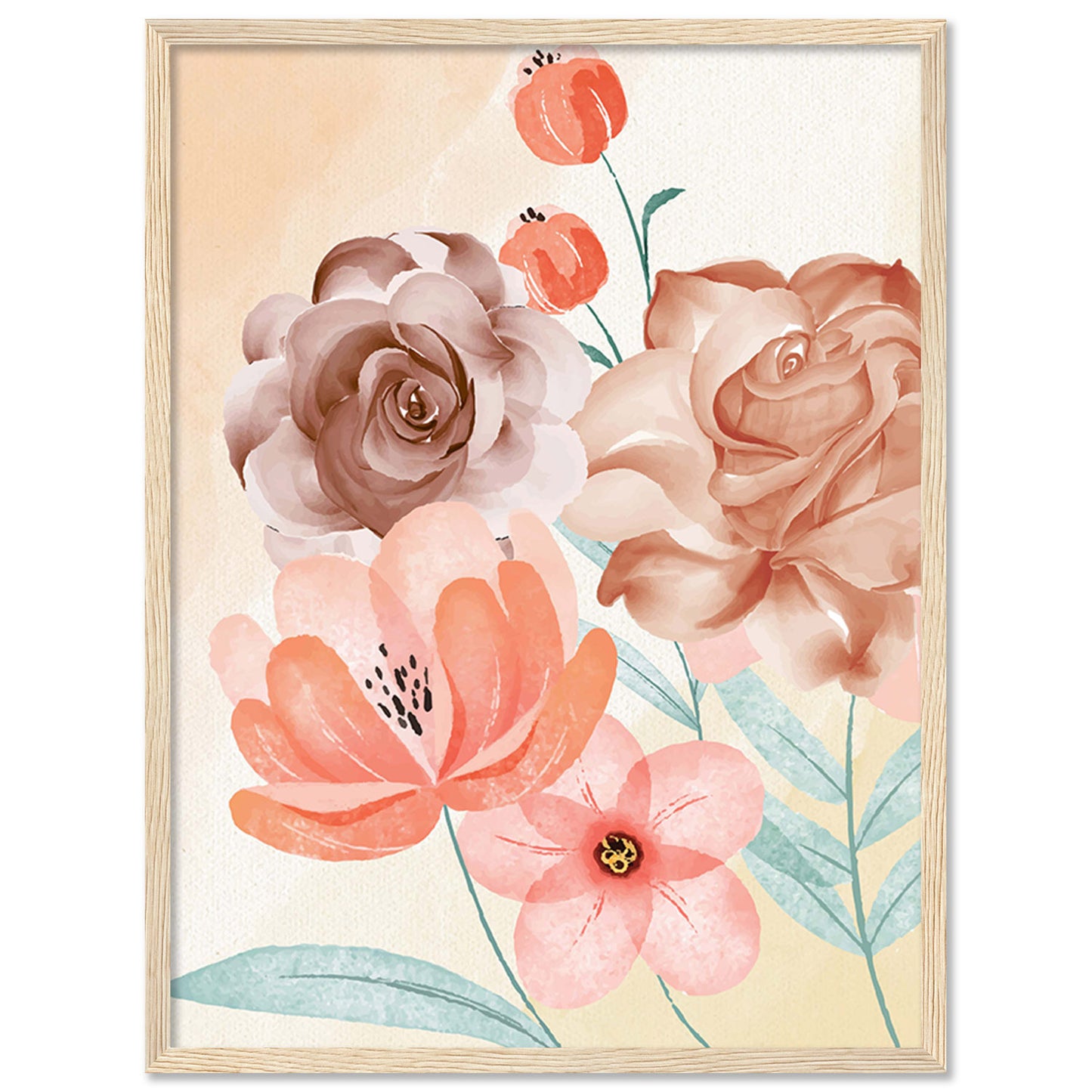 Exquisite Floral Artwork in Premium Frames for Decor