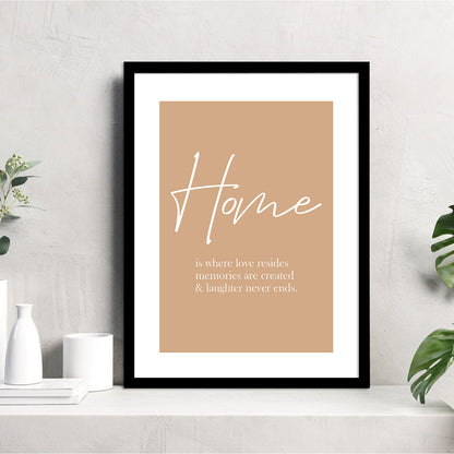 Home Quotes Poster with Frame