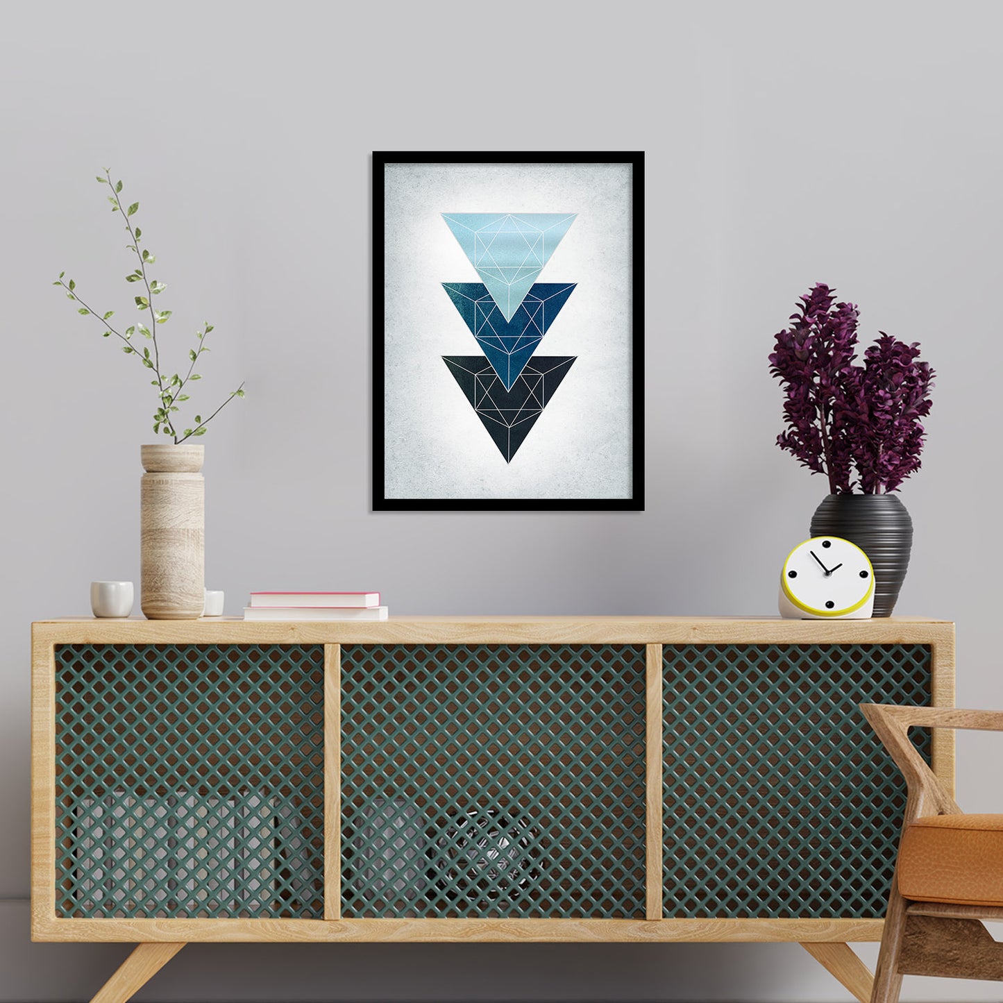 Geometric Triangles Wall paintings For Wall Decor Hanging Frames