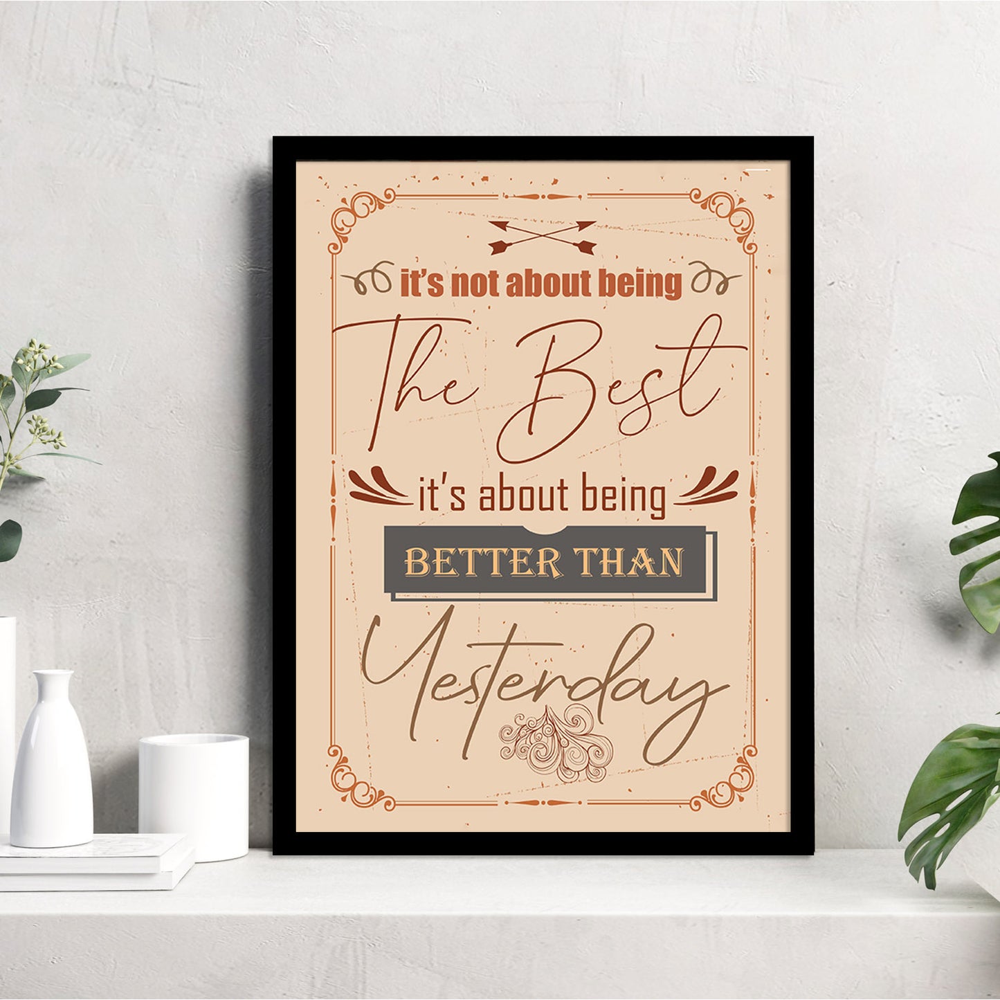 Motivational Quotes Poster with Frame for Home Decor