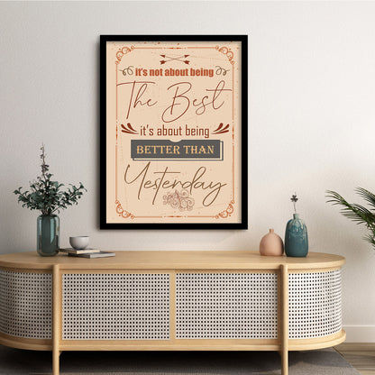 Motivational Quotes Poster with Frame for Home Decor