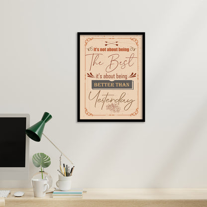 Motivational Quotes Poster with Frame for Home Decor