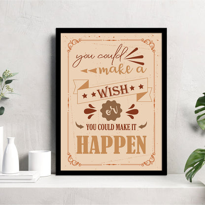 Motivational Quotes Poster with Frame for Wall Decor