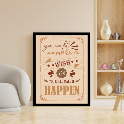 Motivational Quotes Poster with Frame for Wall Decor