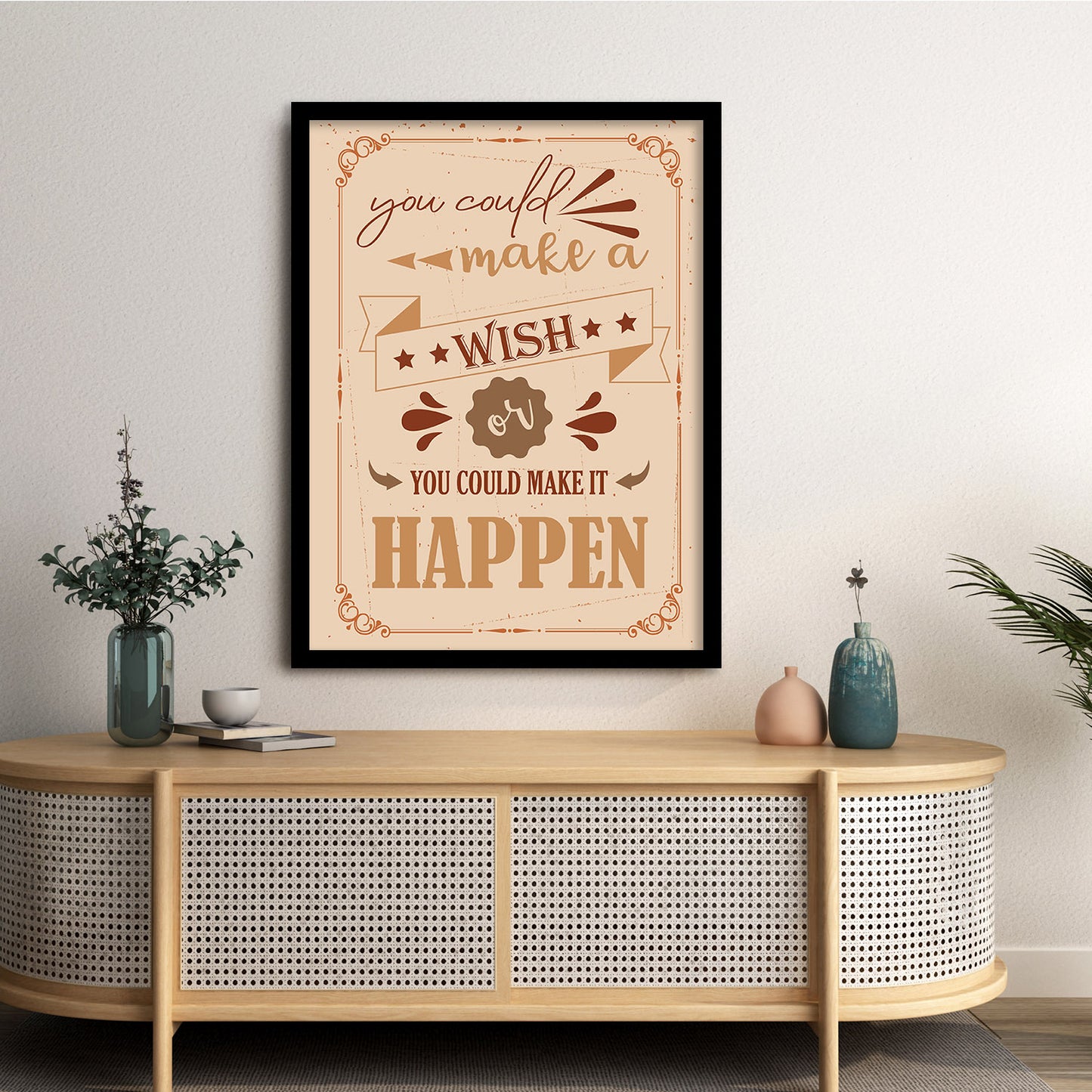 Motivational Quotes Poster with Frame for Wall Decor