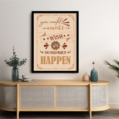 Motivational Quotes Poster with Frame for Wall Decor