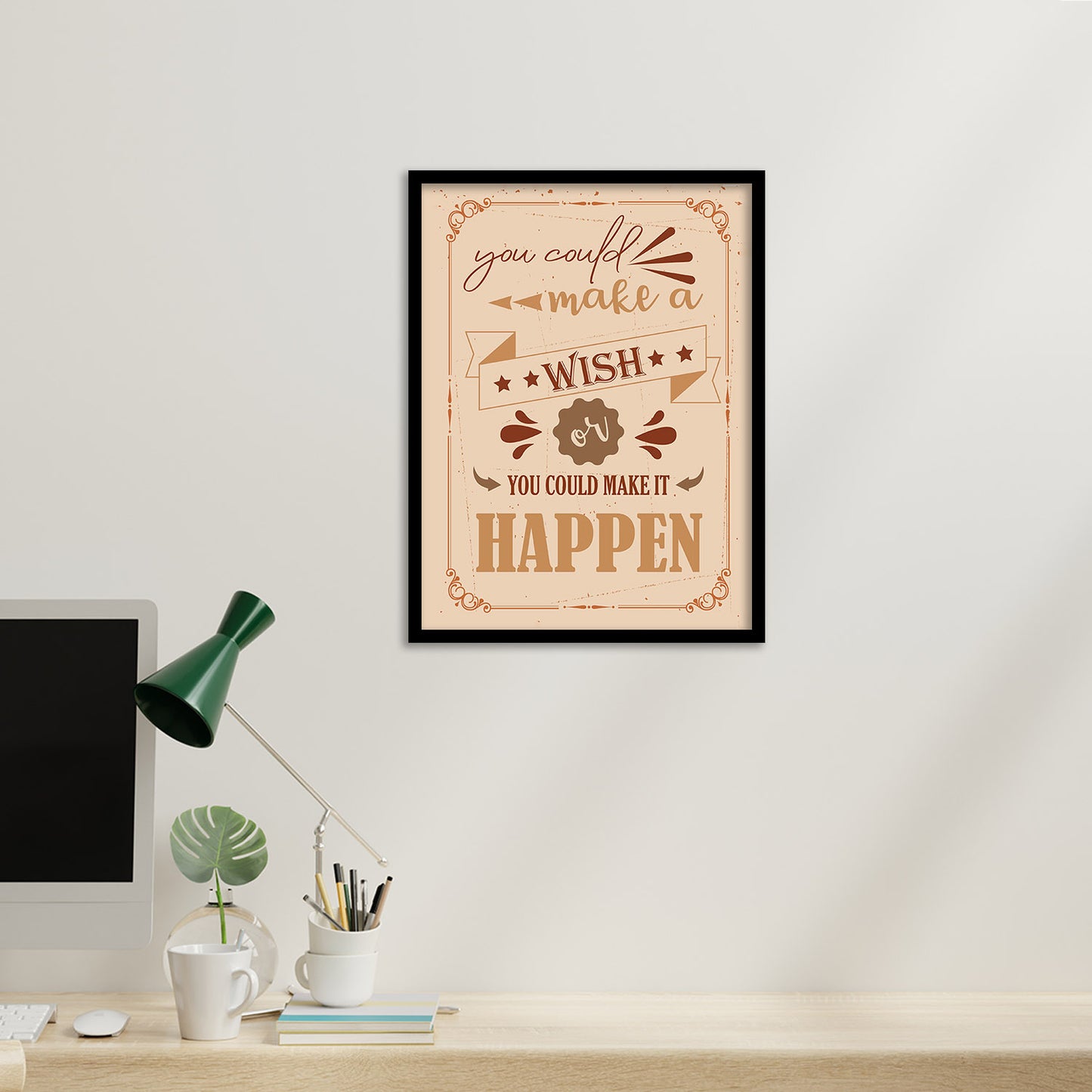 Motivational Quotes Poster with Frame for Wall Decor