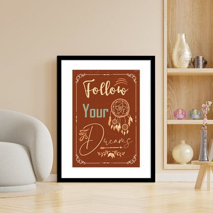 Motivational Quotes Poster with Frame for Wall Decoration