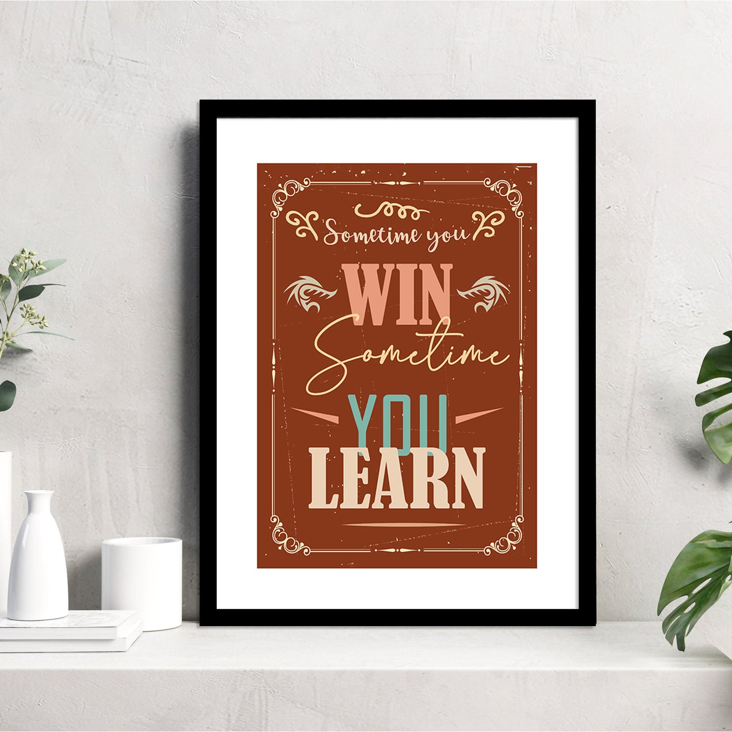 Motivational Quotes Poster with Frame for Office Wall Decoration