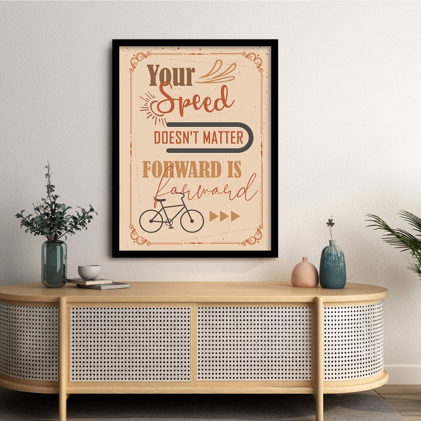 Motivational Quotes Poster with Frame for Home and Office Wall Decoration