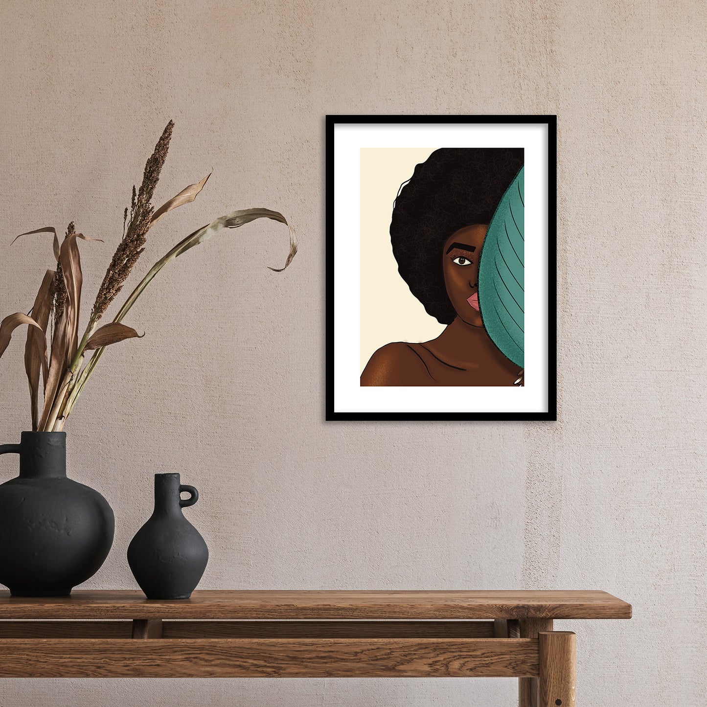 Contemporary Minimal Wall Art with Frame