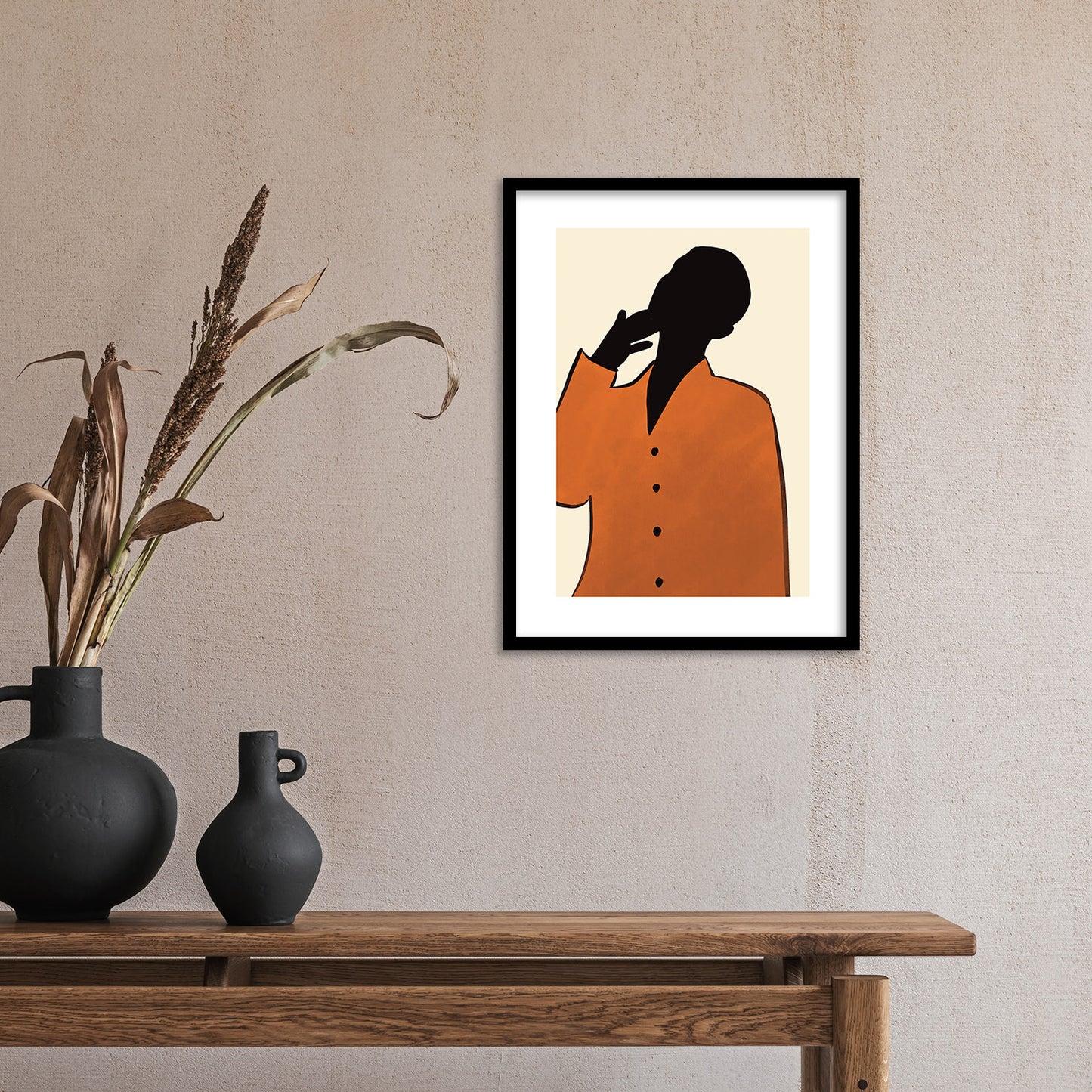 Contemporary Minimal Wall Art with Frame