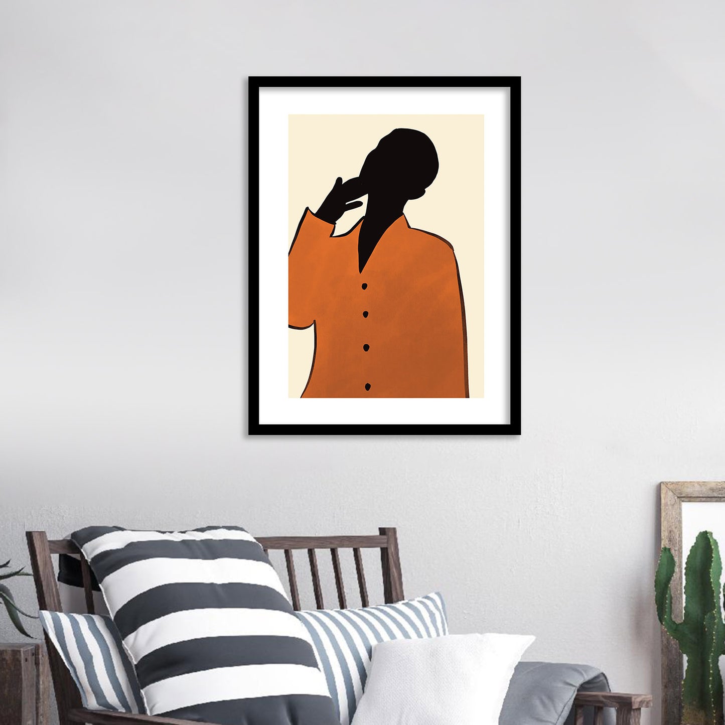 Contemporary Minimal Wall Art with Frame