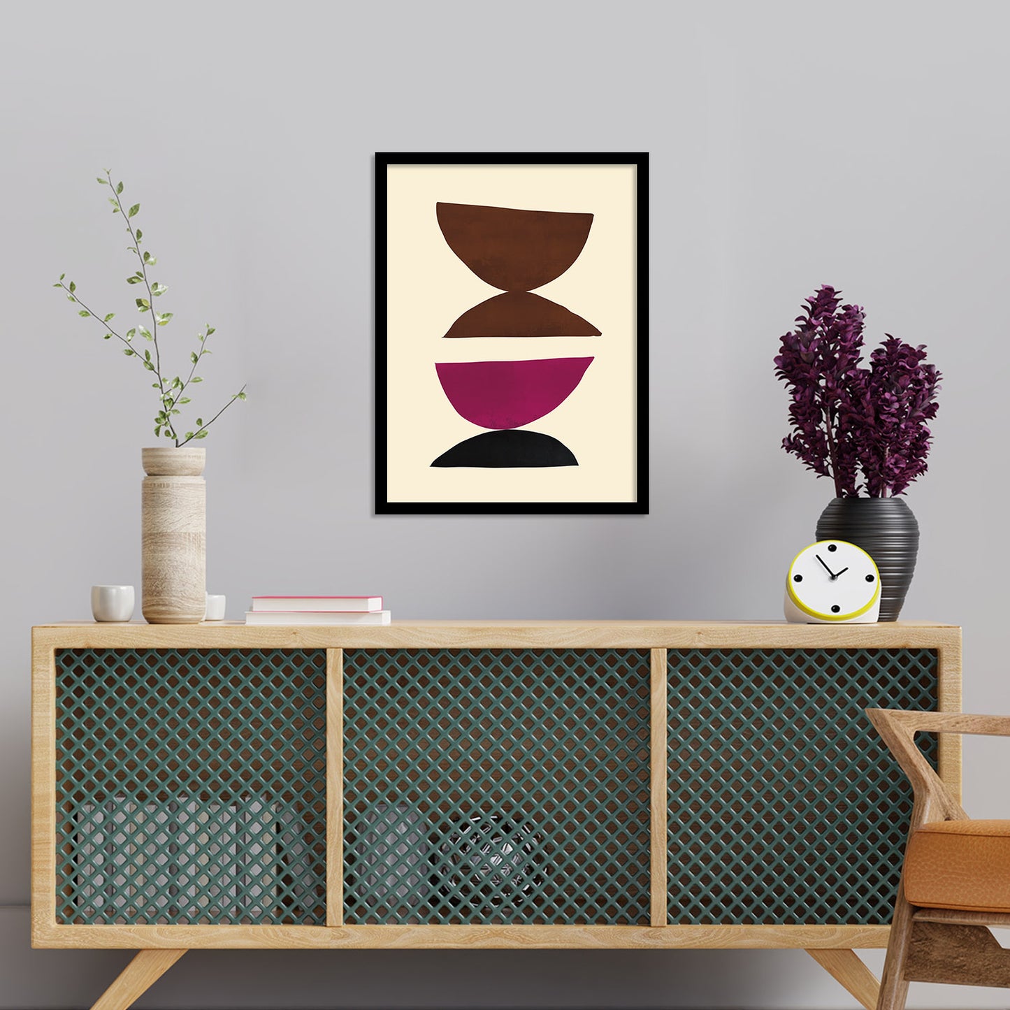 Contemporary Minimal Wall Art with Frame