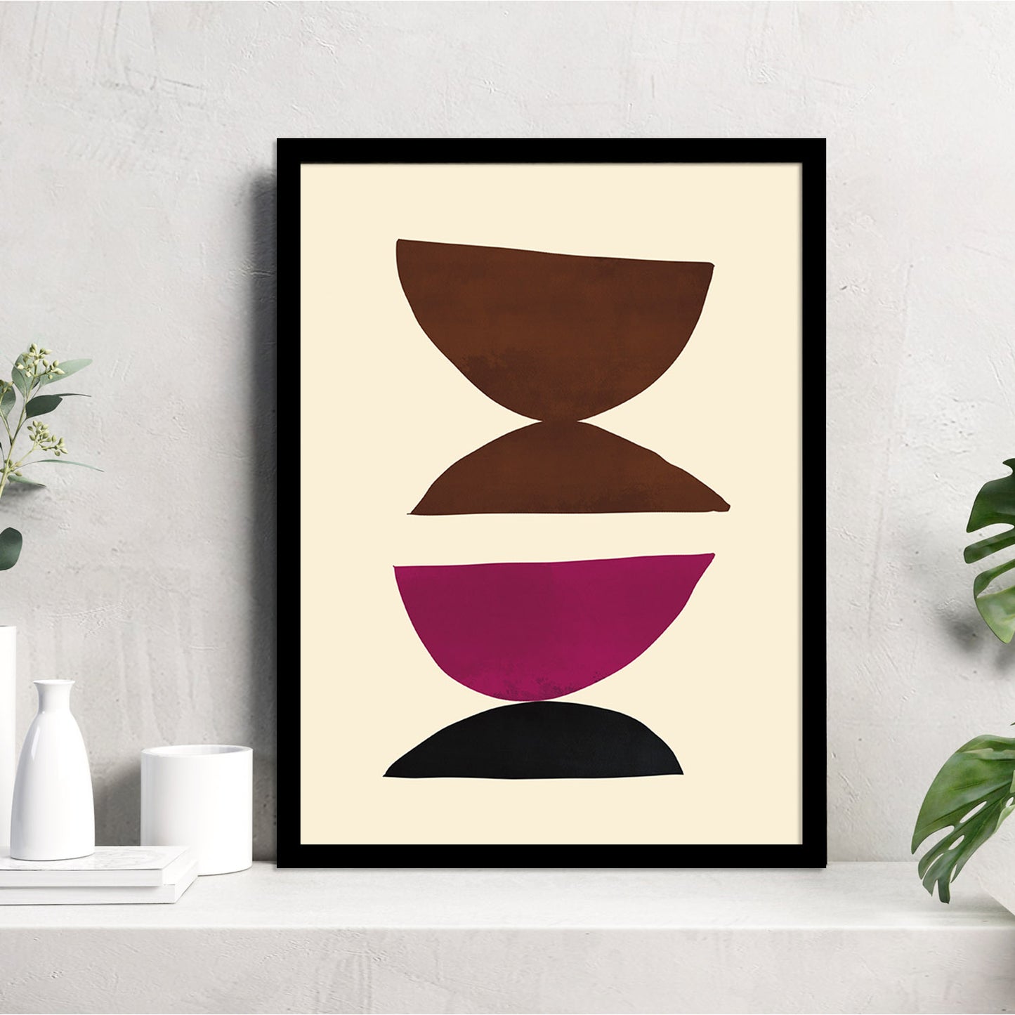 Contemporary Minimal Wall Art with Frame