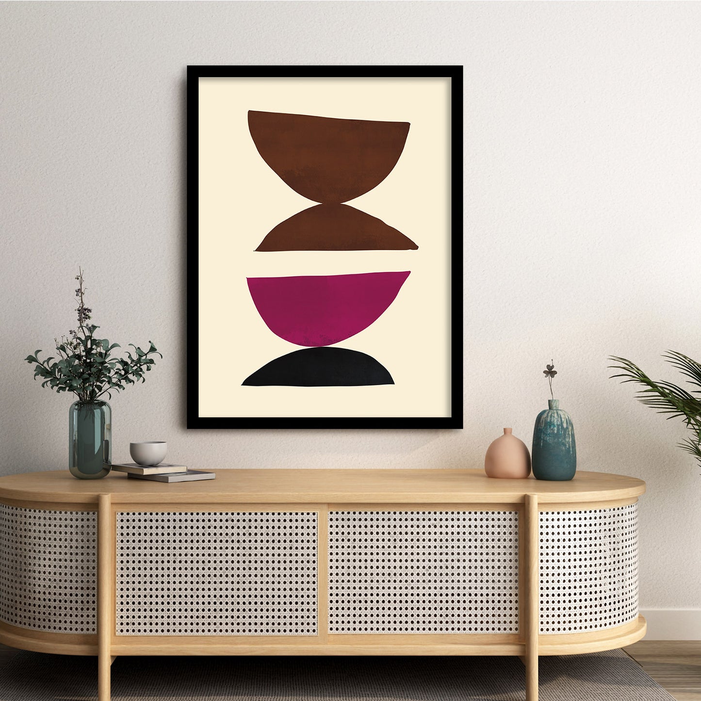 Contemporary Minimal Wall Art with Frame