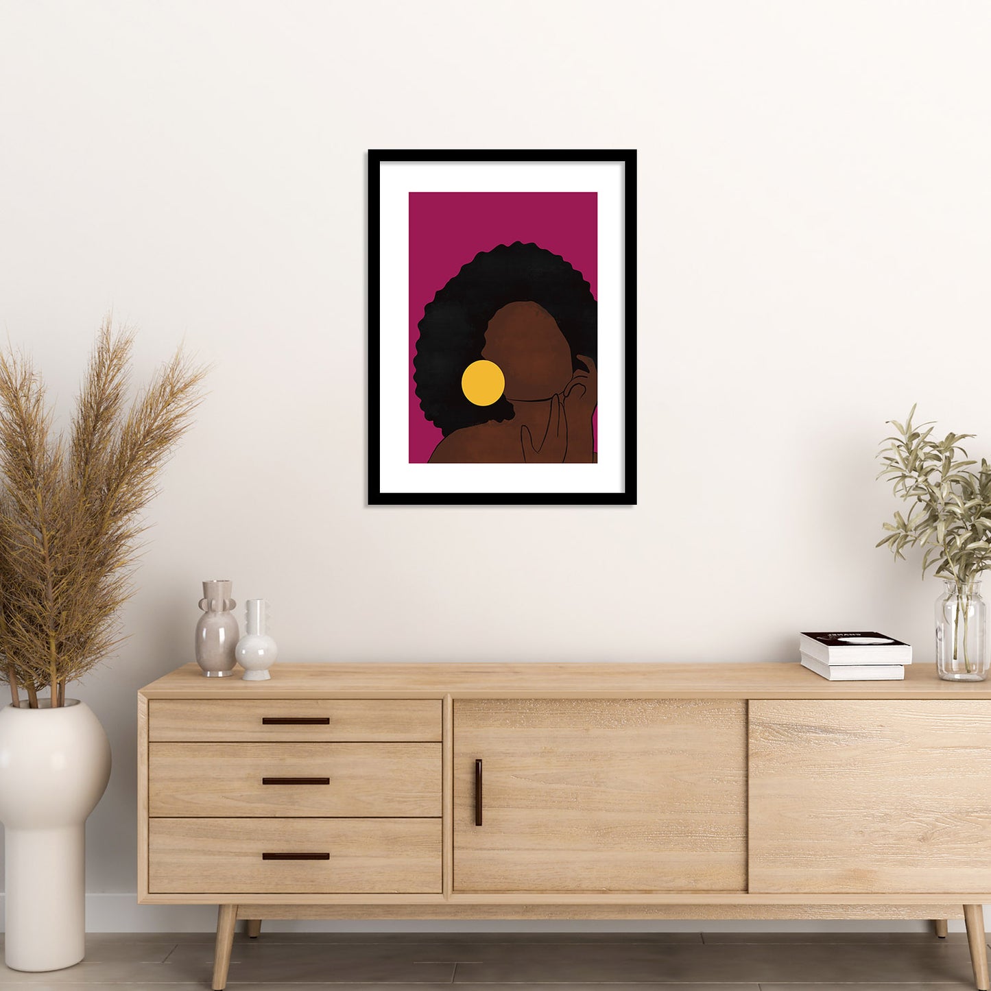 Contemporary Minimal Wall Art with Frame