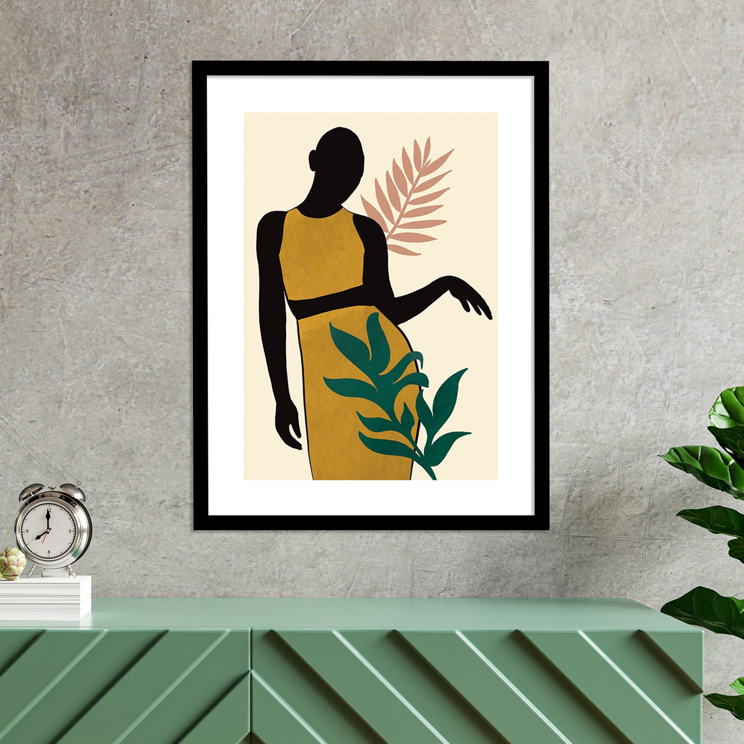 Contemporary Minimal Wall Art with Frame