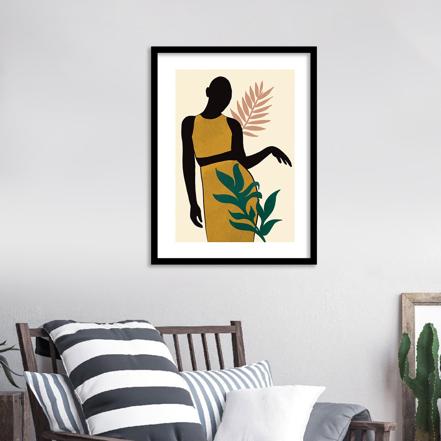 Contemporary Minimal Wall Art with Frame