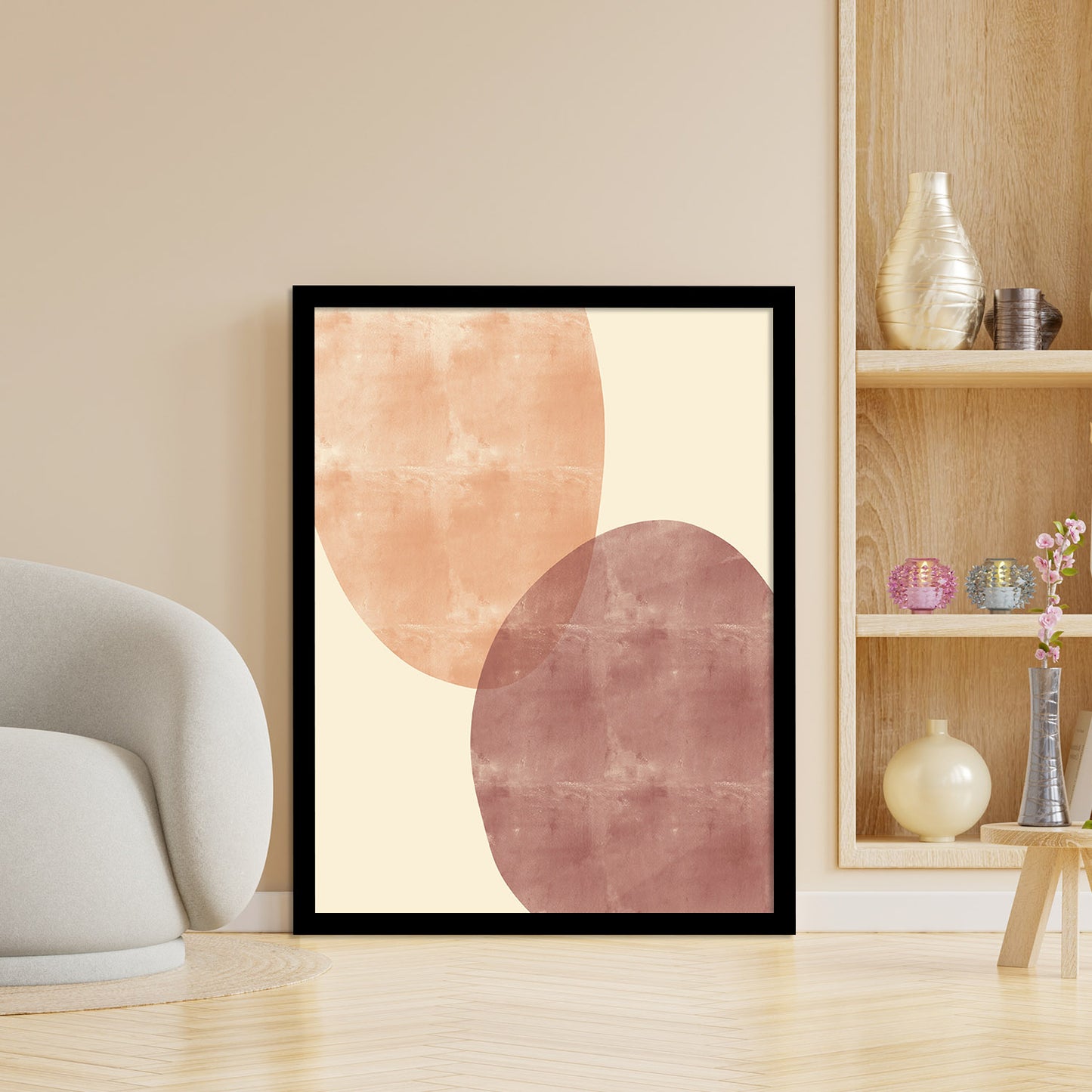 Contemporary Minimal Wall Art with Frame