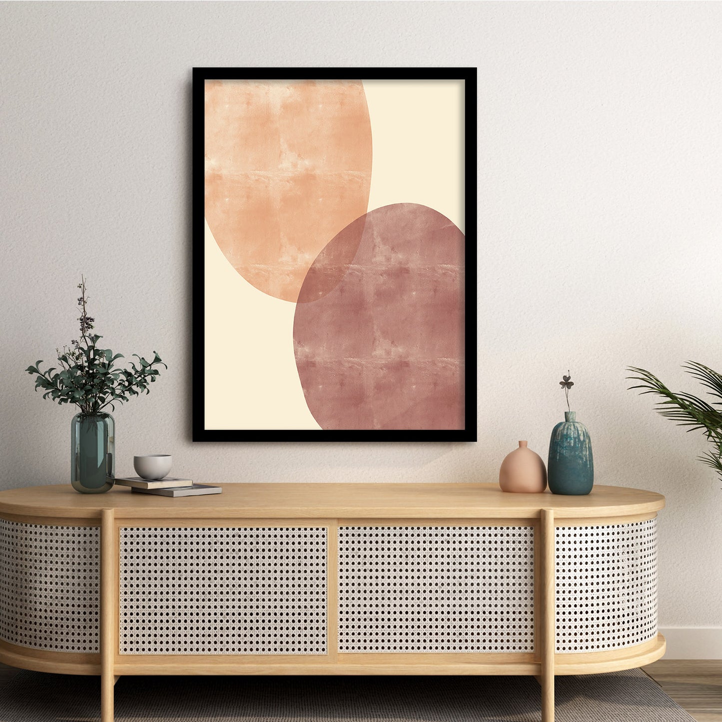 Contemporary Minimal Wall Art with Frame