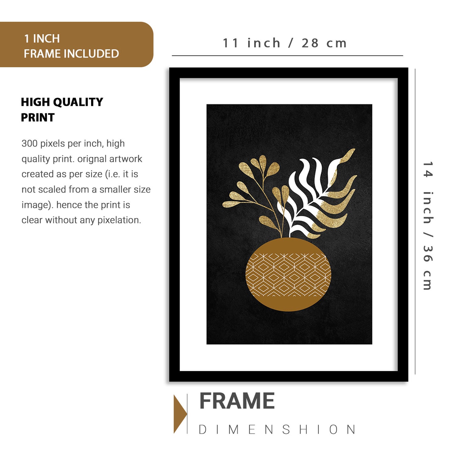 Minimalist Framed Art for Home and Office Wall Decor