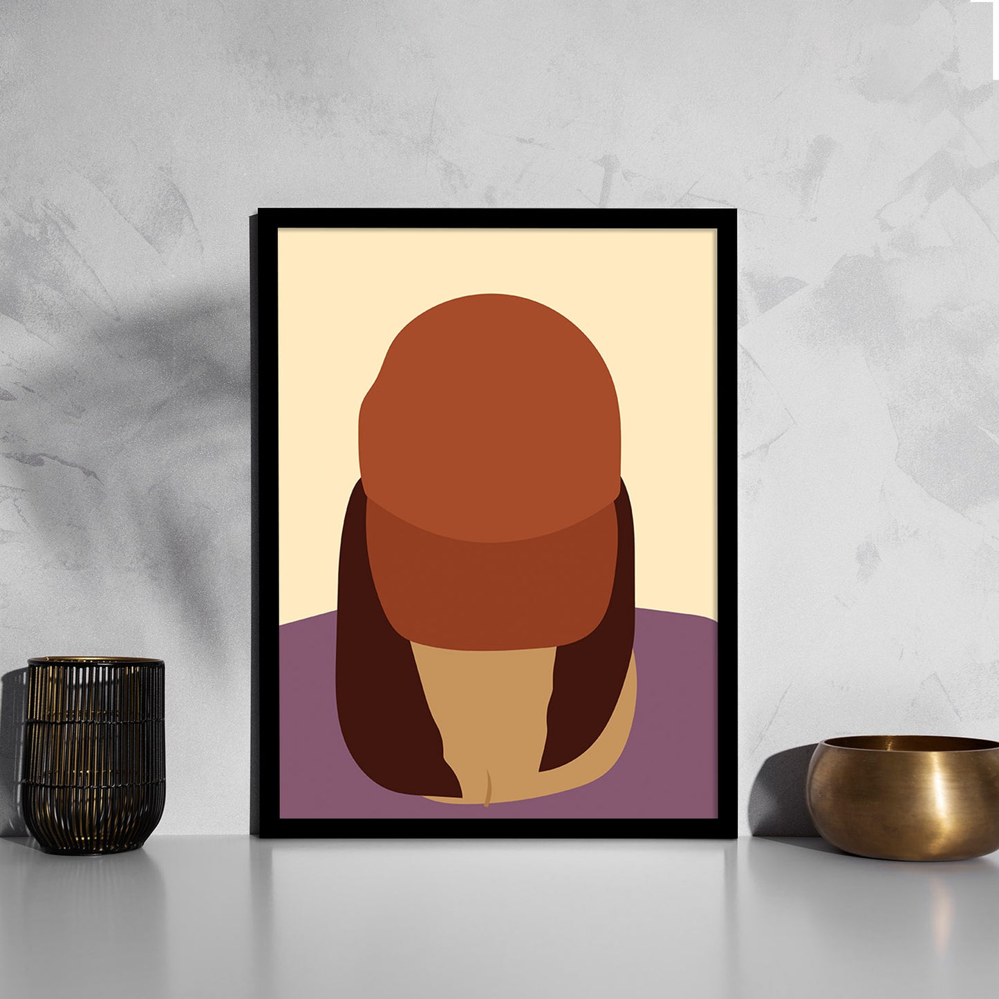 Elegant Framed Minimal Art for Living Room Wall