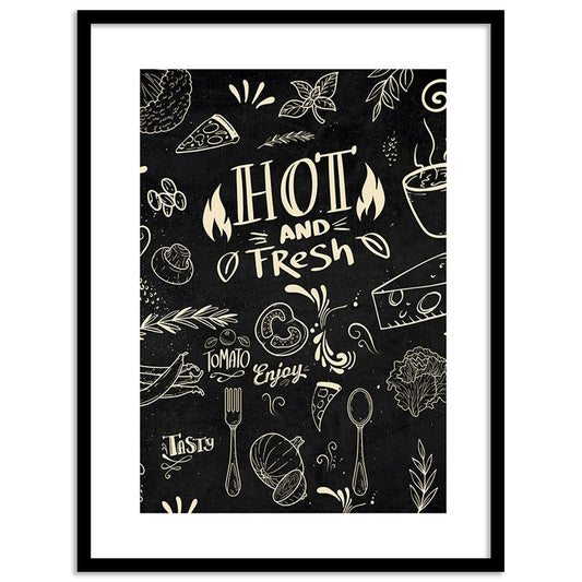 Stylish Framed Wall Posters - Perfect Accent for Restaurants & Home Kitchens