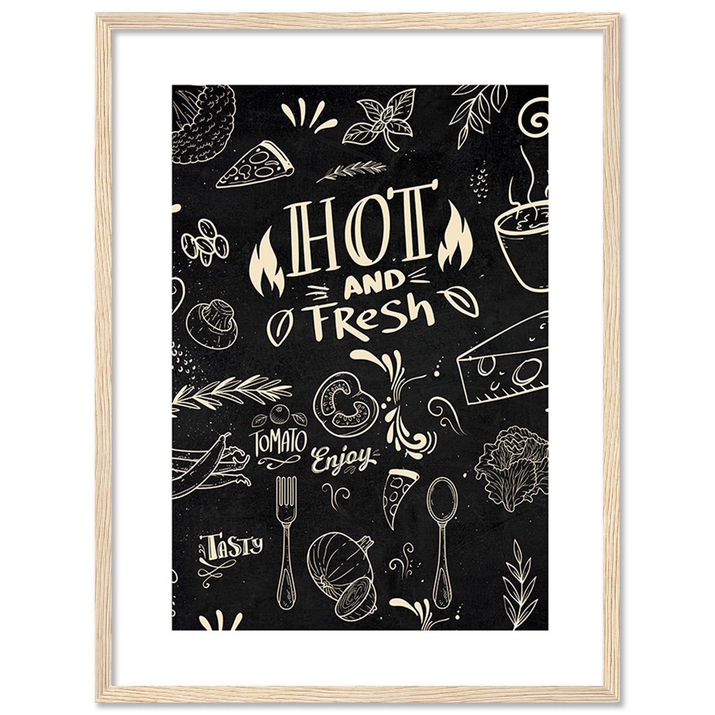 Stylish Framed Wall Posters - Perfect Accent for Restaurants & Home Kitchens