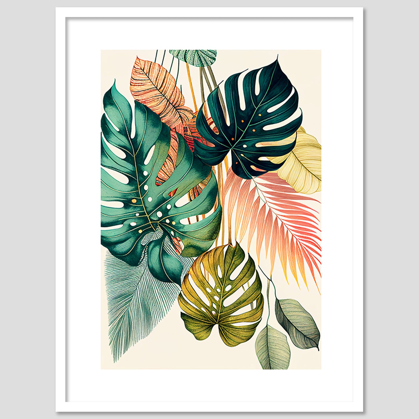 Nature-Inspired Wall Art Posters - Elegant Framed Decor for Home and Office