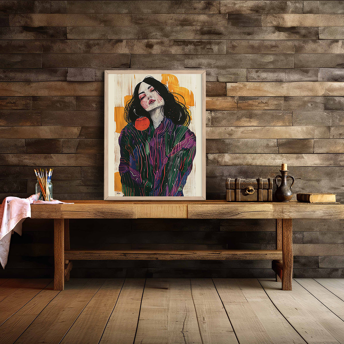 Modern pretty Woman Art Framed Paintings for living room