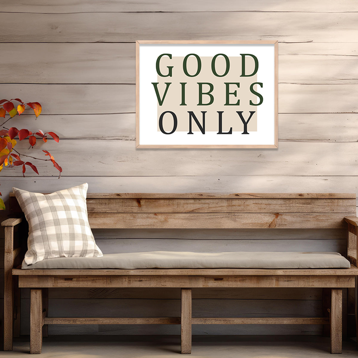 Good Vibes Quote Wall Art Framed Paintings for living room