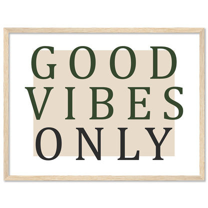 Good Vibes Quote Wall Art Framed Paintings for living room