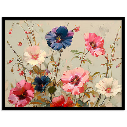 Floral Wall Art Framed Paintings for living room