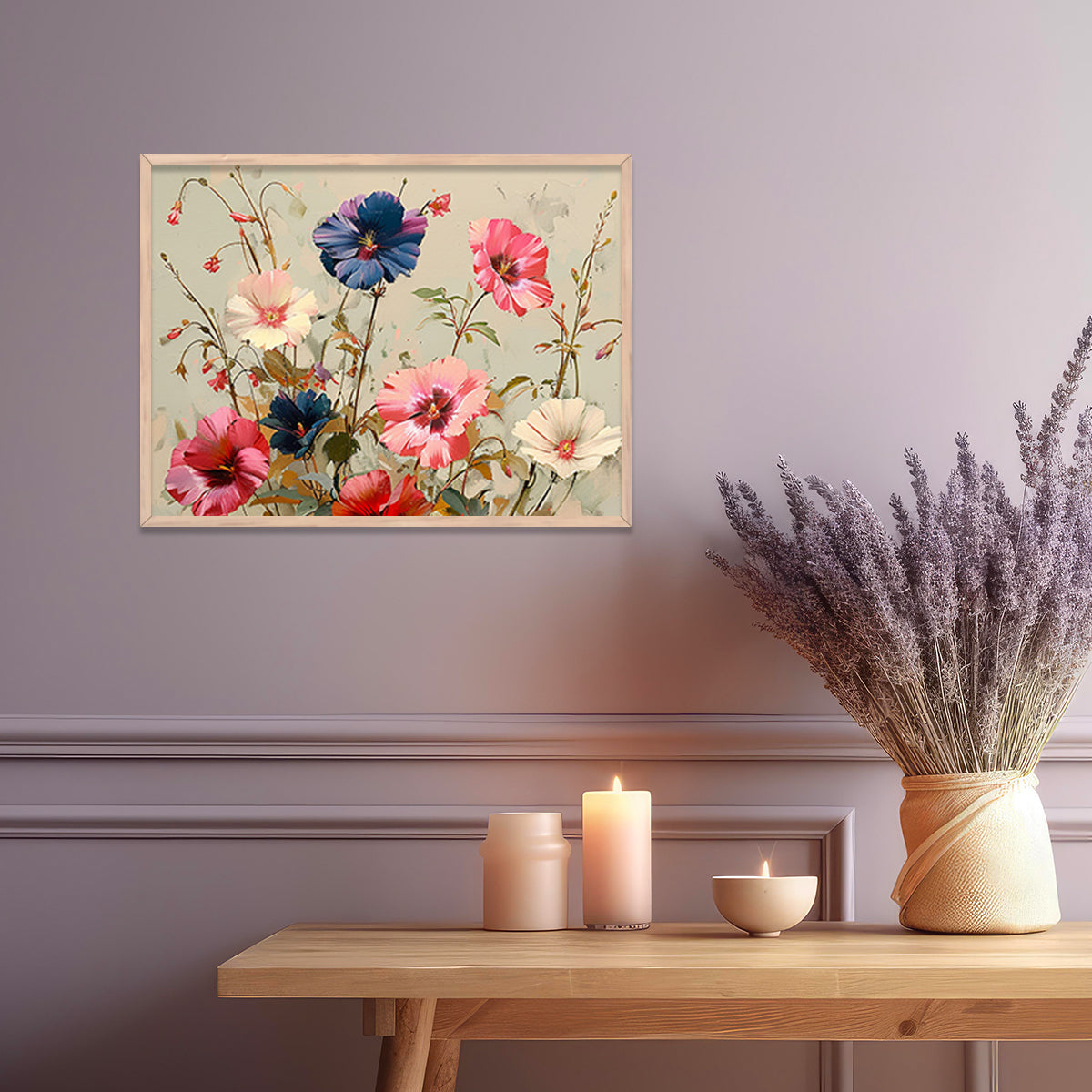 Floral Wall Art Framed Paintings for living room