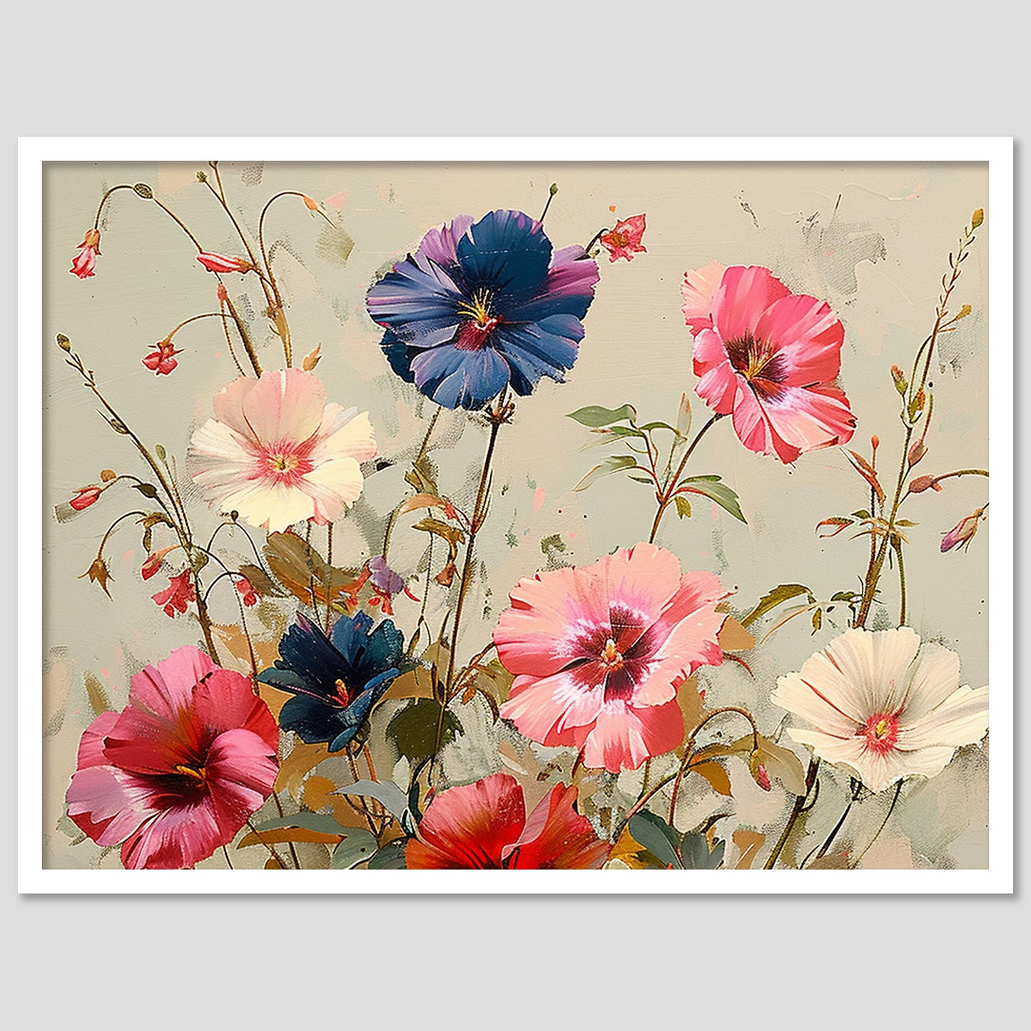 Floral Wall Art Framed Paintings for living room