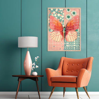 Abstract Butterfly Wall Art Framed Paintings for living room